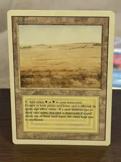 Savannah Revised Rare MTG Magic the Gathering HP/Damaged/Creases Front Good - Image 1