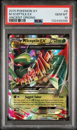 2015 POKEMON XY ANCIENT ORIGINS #8 M SCEPTILE EX PSA 10 - Image 1
