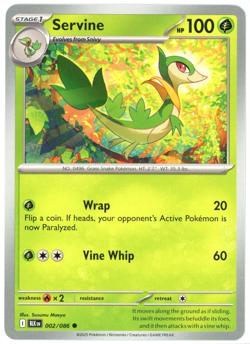 Servine - 002/086 - Black Bolt - NM/M - Pokemon TCG - English - Image 1
