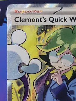 Pokemon TCG Clemont's Quick Wit 229/191 Sv08: Surging Sparks Holo NM - Image 2