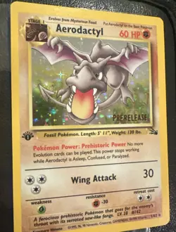 Aerodactyl Fossil 01/62 • 1st Edition • Prerelease• BROWN STAMP • Rare • Pokemon - Image 1