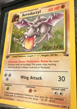 Aerodactyl Fossil 01/62 • 1st Edition • Prerelease• BROWN STAMP • Rare • Pokemon - Image 5
