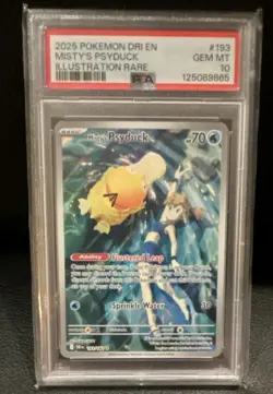 2025 Pokemon Misty's Psyduck 193/182 Destined Rivals Illustration Rare PSA 10 - Image 1