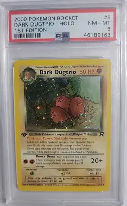 PSA Dark Dugtrio 6/82 2000 Pokemon Rocket 1st Edition Holo Rare NM-MT WOTC - Image 1