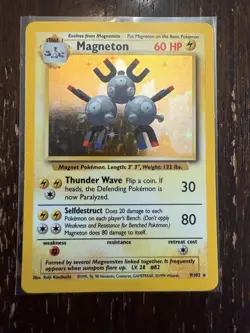 Magneton Holo Rare Pokemon TCG Base Set 9/102 1999 Wizards Card LP Matt - Image 1