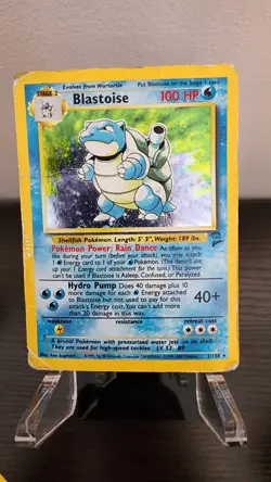 Blastoise 002/130 Base Set 2 Holo Holographic Pokemon Card Rare - Image 1