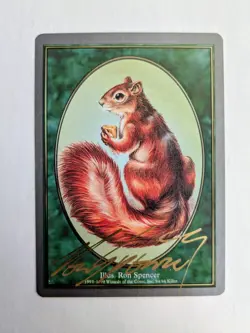 MTG Squirrel Token SIGNED IN GOLD BY RON SPENCER - Image 1