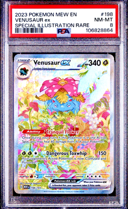 2023 POKEMON MEW EN-151 SPECIAL ILLUSTRATION RARE #198 VENUSAUR EX PSA 8 NM-MINT - Image 3