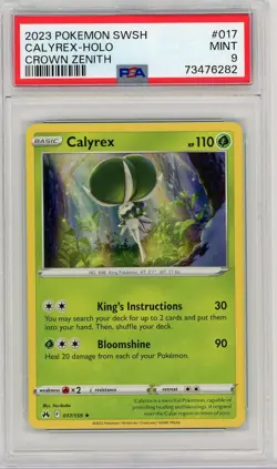 Calyrex Holo Rare 2023 Pokemon Sword And Shield Crown Zenith #017 PSA 9 - Image 1