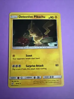 Pokemon TCG Detective Pikachu Holo Rare Card 10/18 NM Condition - Image 1