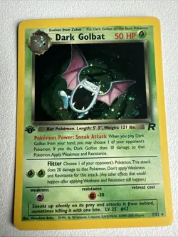 Dark Golbat 7/82 1st Edition Rare Holo Team Rocket PSA WOTC Vintage Pokemon - Image 1