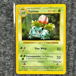 Vintage Pokemon Base Set Shadowless Ivysaur 30/102 Uncommon LP Light Play - Image 1