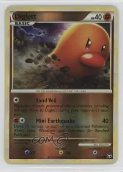 Diglett Reverse Foil Pokemon HeartGold & SoulSilver Triumphant #61 2010 - Image 1