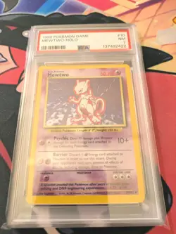 1999 Pokemon Game Base Set #10 Mewtwo - Holo PSA 7 NM - Image 1