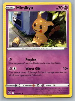 Mimikyu 80/196 Lost Origin Rare Pokemon TCG 2022 - Image 1