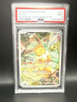 Pokemon Eevee TCG 173/225 SVP Prismatic Evolutions Black Star Promo PSA Mint 9 - Image 1