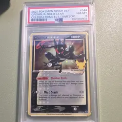 Pokemon Greninja Star Gold Star SWSH144 Sword & Shield Promo Holo PSA 8 - Image 1