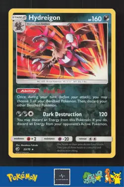 2018 Pokemon SM Dragon Majesty 33/70 Hydreigon Reverse - Image 1