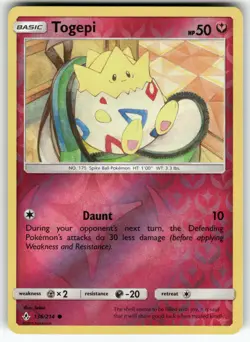 Togepi SM - Unbroken Bonds Common,Reverse Holo Pokemon Near Mint or Better - Image 1