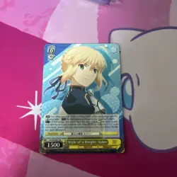 Weiss Schwarz FS/S34-E001 RR Style of a Knight, Saber Fate English Card - Image 1
