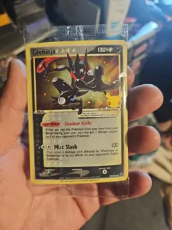 Pokemon TCG Greninja Gold Star SWSH144 Promo Card 25th Anniversary Celebrations - Image 1
