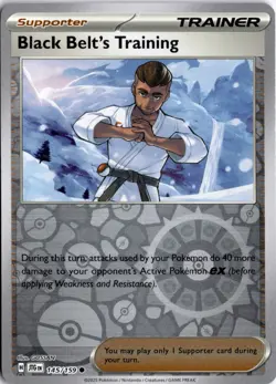 Black Belt's Training Reverse Holo SV09: Journey Together 145/159 Pokemon Card - Image 1