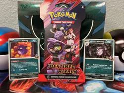 Pokemon Card Lot | (2) Cards (1) Sealed Hanger Pack Destined Rivals | Team Rock - Image 1