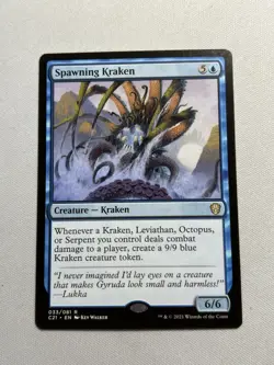 Spawning Kraken Commander 2021 Rare Blue Creature Regular MTG #033/081 - Image 1