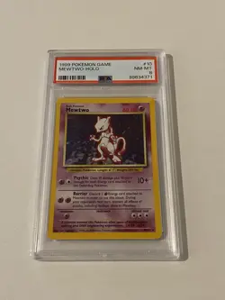Mewtwo #10 Pokemon Base Set Holo PSA 8 - Image 1