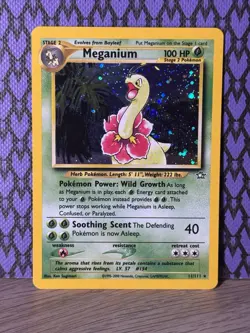 Pokemon TCG Meganium 11/111 Neo Genesis Holo Rare 2000 - Image 1