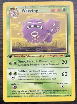 1st Edition Weezing 45/62 Pokemon TCG WOTC Base Set Fossil MINT NM - Image 1