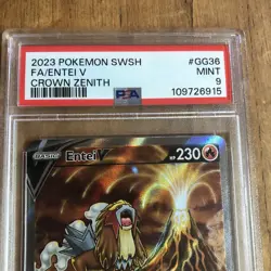 PSA 9 MINT FA/Entei V #GG36 Crown Zenith Pokemon SWSH - Image 4