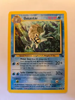 Omastar [1st Edition] #40 Pokemon Fossil HP - Image 1