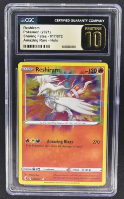 CGC 10 Pristine - Reshiram Shining Fates 017/072 - Amazing Rare - Pokemon - Image 1