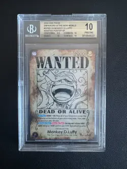 MONKEY D. LUFFY WANTED ALT ART ONE PIECE OP05-119 EMPERORS/NEW WORLD 2024 BGS 10 - Image 1
