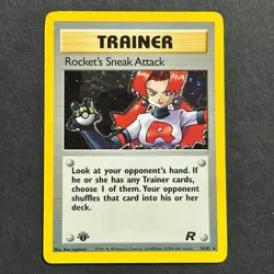 1st Edition Rocket's Sneak Attack 16/82 Holo Rare Pokemon Card - Image 1
