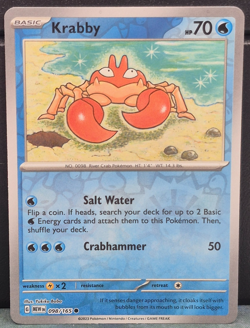 Krabby 098/165 Reverse Holo Pokemon Scarlet & Violet 151 Near Mint Card Game TCG - Image 1