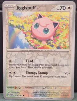 Jigglypuff 039/165 Reverse Holo Pokemon Scarlet & Violet 151 Near Mint Card Game - Image 1