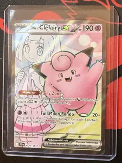 Pokemon Card Lillie's Clefairy ex 173/159 Full Art Journey Together - Image 1