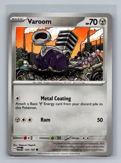 Varoom Normal Common SV06: Twilight Masquerade TWM Metal 124/167 Pokemon Card TC - Image 1