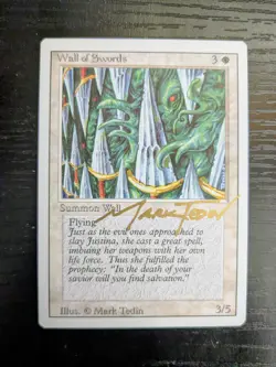 MTG REVISED Wall of Swords SIGNED IN GOLD BY MARK TEDIN - Image 1