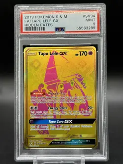 PSA 9 MINT TAPU LELE GX FULL ART Pokemon Hidden Fates SV94/SV94 Shiny Vault - Image 1