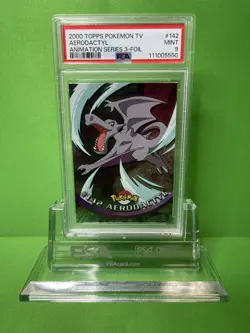 2000 TOPPS POKEMON TV ANIMATION SERIES 3 142 AERODACTYL FOIL PSA 9 - Image 1