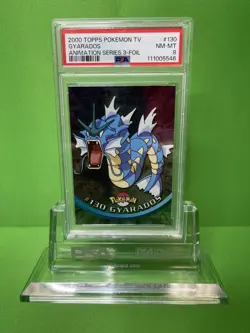 2000 TOPPS POKEMON TV ANIMATION SERIES 3 130 GYARADOS FOIL PSA 8 - Image 1