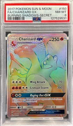 Pokemon TCG: Burning Shadows Charizard GX #150 PSA 8 - Image 1