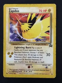 Pokemon Zapdos 23/53 Wotc Promo Regular 70HP Lightning Burn 30 Attack - Image 1