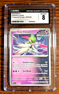 Iron Valiant Uncommon #079 - CGC NM/MINT 8 - 2024 Temporal Forces - Pokemon TCG - Image 1