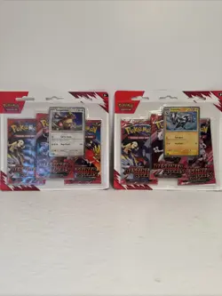 Pokemon Destined Rivals SV10 3-Pack Blister Set of 2! Brand New - Image 1