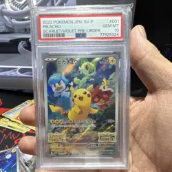 Pokemon Pikachu Promo Holo 001/SV-P SV-P PSA 10 Scarlet & Violet Japanese - Image 1