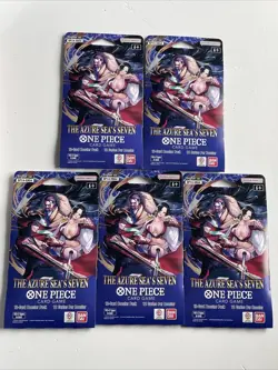 One Piece OP-14 Sleeved Booster Packs Lot of (5) Blister Packs Sealed -- IN HAND - Image 1